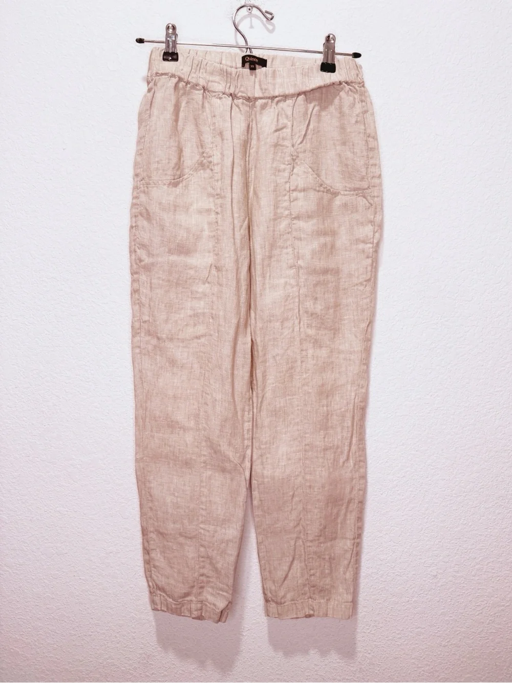 Quince 100% European Linen Tapered Ankle Pants in Flax XS